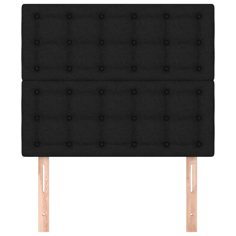 Tête de lit accessoire couchage chambre à coucher meuble 2 parties 100 x 5 x 78/88 cm tissu noir TDL0206277