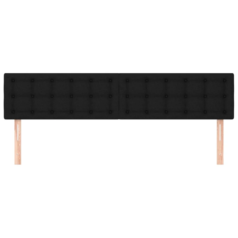 Tête de lit accessoire couchage chambre à coucher meuble 2 parties 100 x 5 x 78/88 cm tissu noir TDL0206275