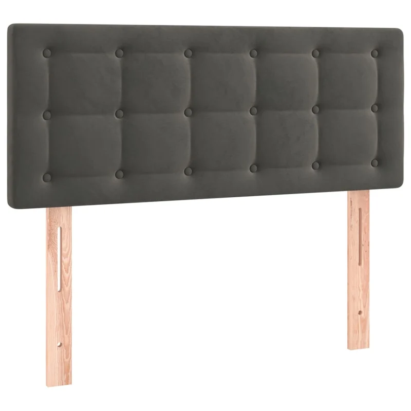 Tête de lit accessoire couchage chambre à coucher meuble 80 x 5 x 78/88 cm tissu velours gris foncé TDL0203177