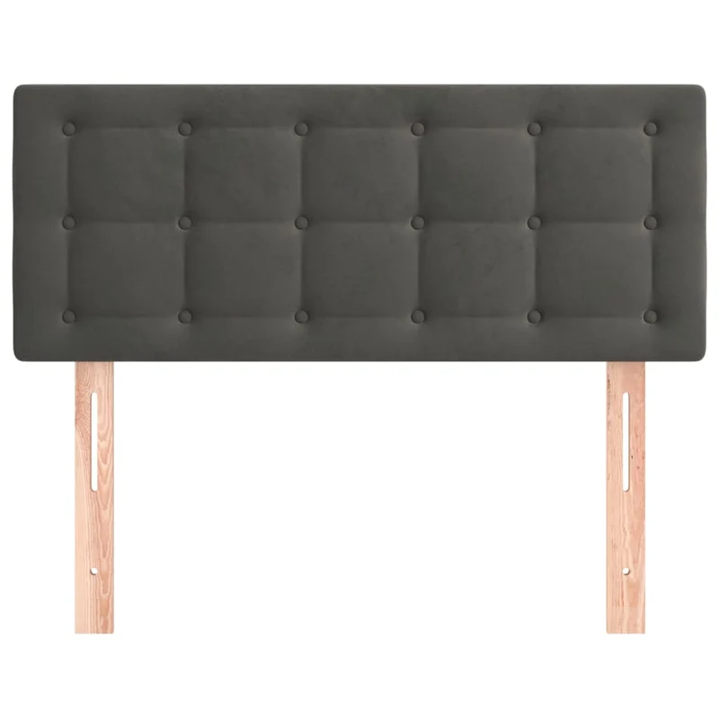 Tête de lit accessoire couchage chambre à coucher meuble 80 x 5 x 78/88 cm tissu velours gris foncé TDL0203177