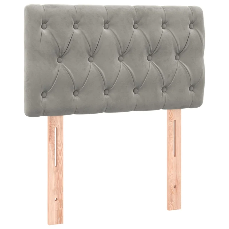 Cadre de lit LED avec sommier tête de lit matelas 80x200cm tissu velours gris clair TDL0208501