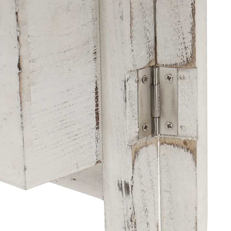 Étagère à plantes support à fleurs position réglable hauteur 65 cm en bois aspect vintage blanc 04_0005684