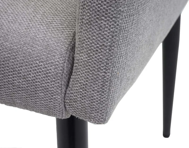 2x chaises de salle à manger cuisineen tissu gris pieds en métal design moderne 04_0000419