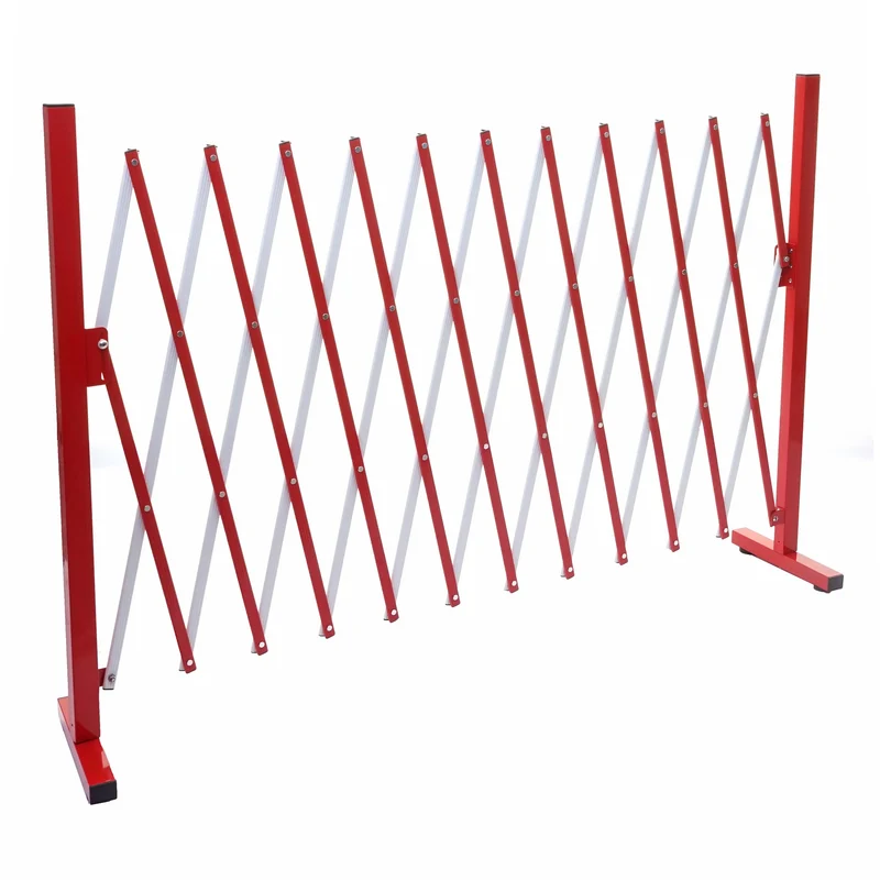 Barrière treillis à ciseaux grille de protection des animaux extensible aluminium rouge-blanc hauteur 103cm largeur 37-300cm 04_0001212