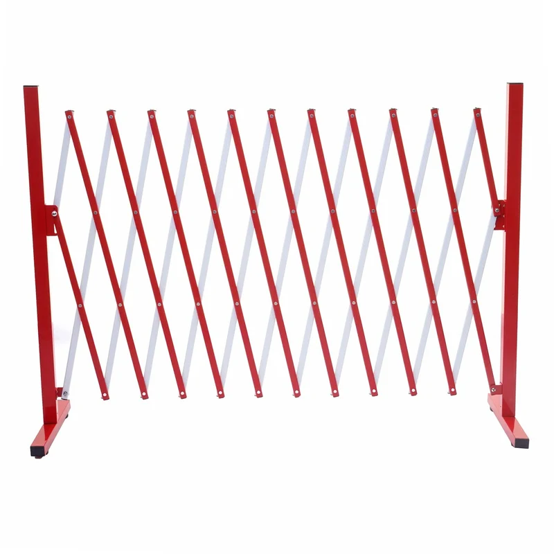 Barrière treillis à ciseaux grille de protection des animaux extensible aluminium rouge-blanc hauteur 103cm largeur 37-300cm 04_0001212