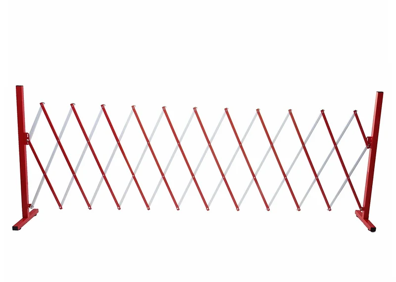 Barrière treillis à ciseaux grille de protection des animaux extensible aluminium rouge-blanc hauteur 103cm largeur 37-300cm 04_0001212