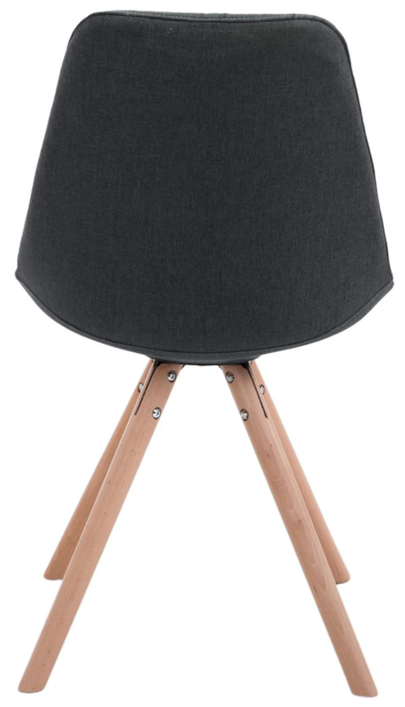 4 chaises de salle à manger style scandinave en tissu gris foncé pieds rond en bois clair CDS10348