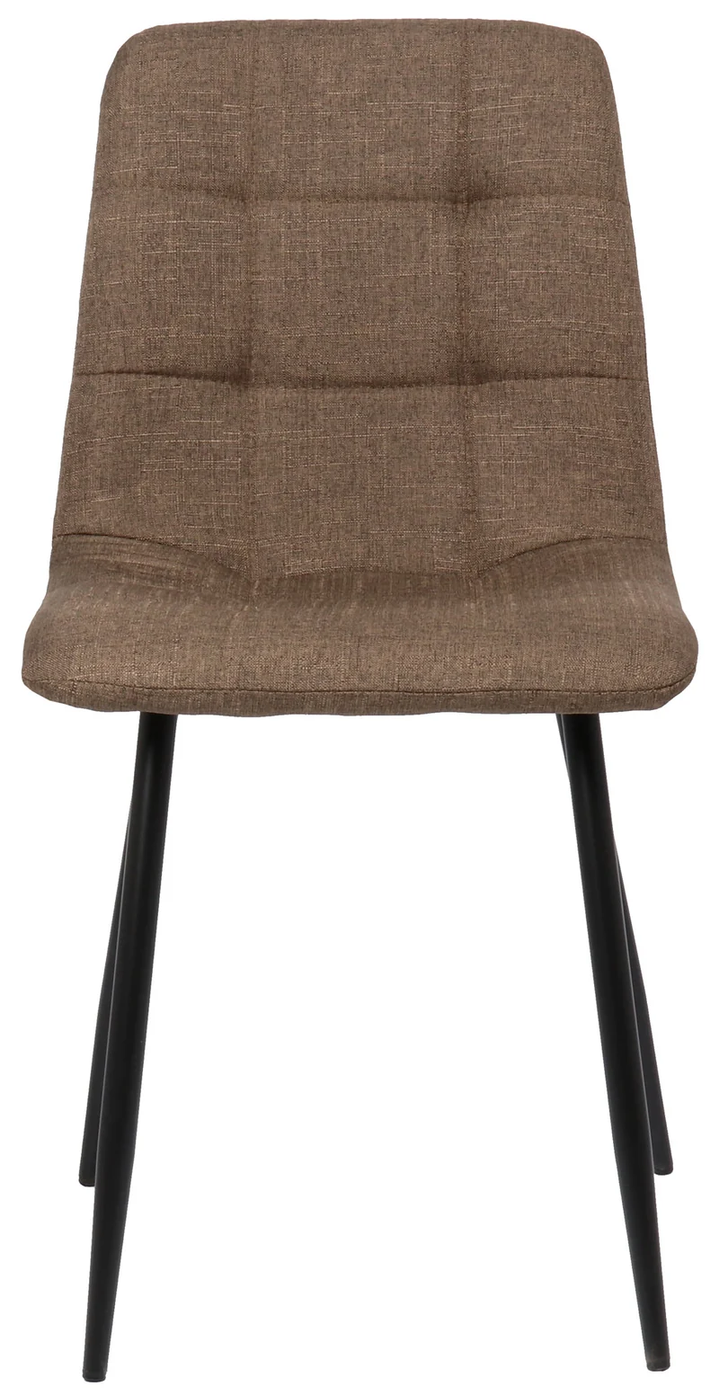 Lot de 2 chaises de salle à manger en tissu marron pieds métal noir mat style moderne CDS101108