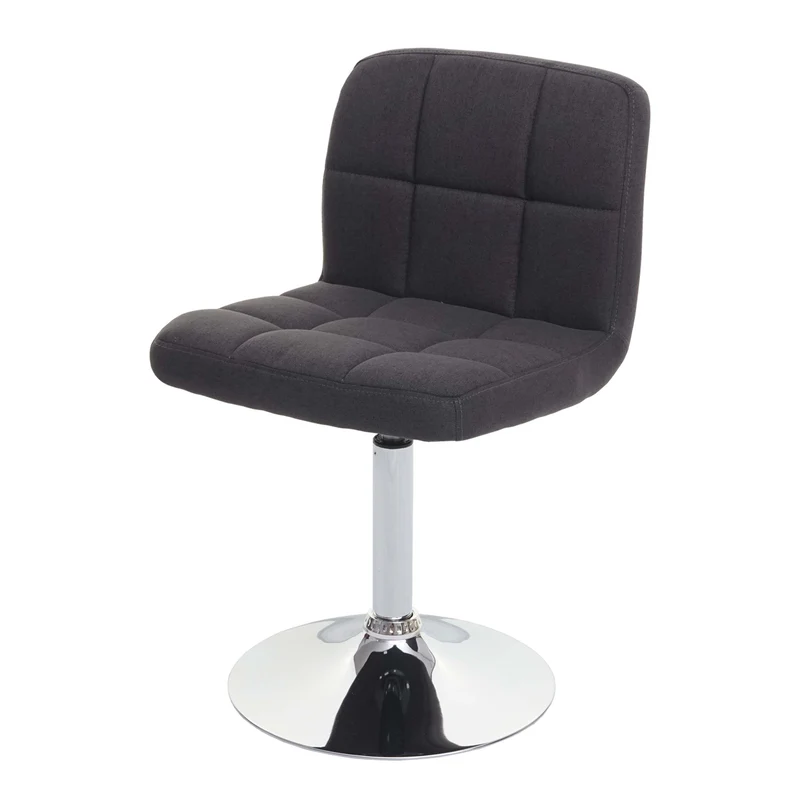 Chaise de salle à manger pivotante en tissu gris foncé pieds chromé 04_0002299