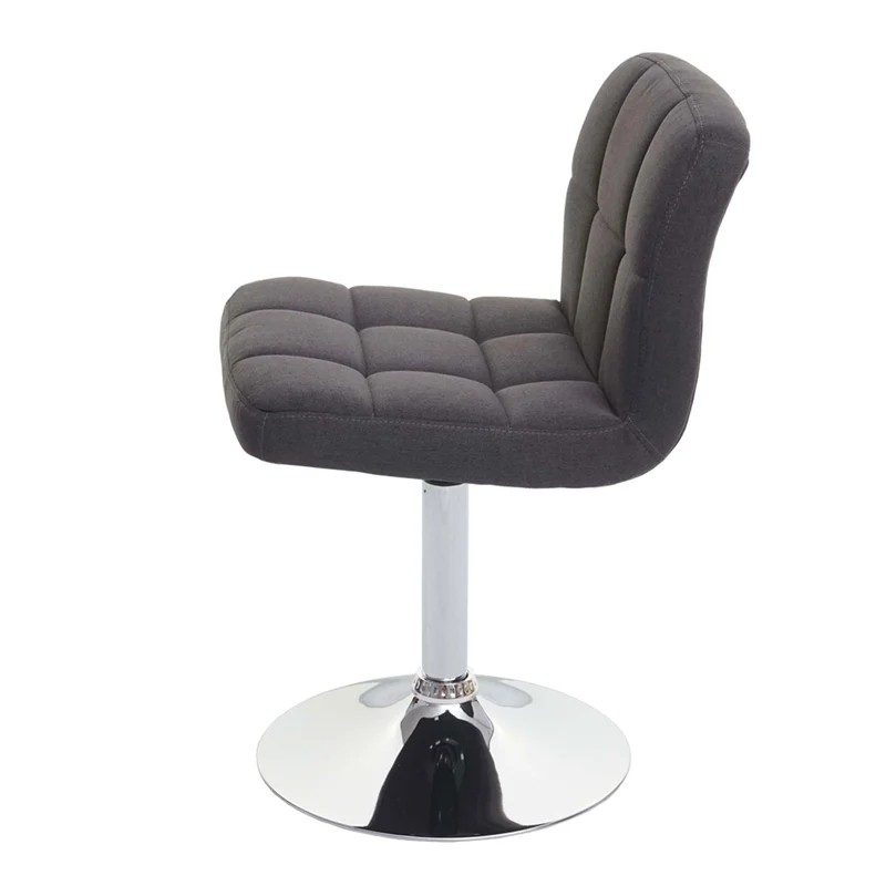 Chaise de salle à manger pivotante en tissu gris foncé pieds chromé 04_0002299
