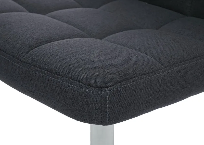Chaise de salle à manger pivotante en tissu gris foncé pieds chromé 04_0002299