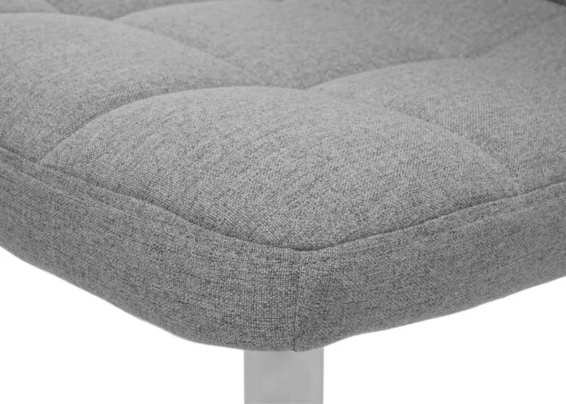 Chaise de salle à manger pivotante en tissu gris clair pieds chromé 04_0002298