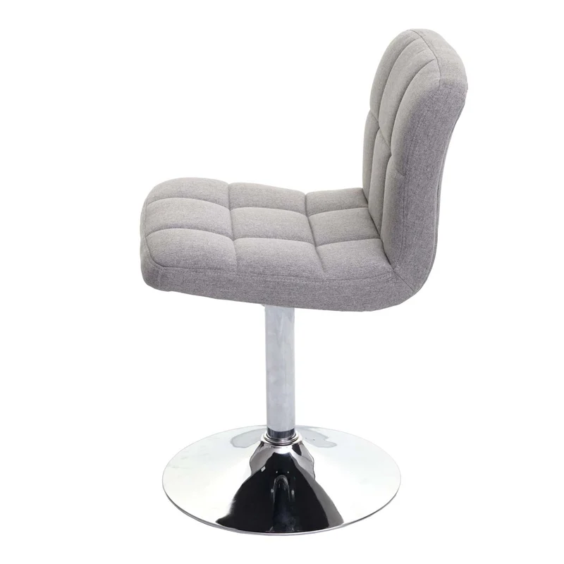 Chaise de salle à manger pivotante en tissu gris clair pieds chromé 04_0002298