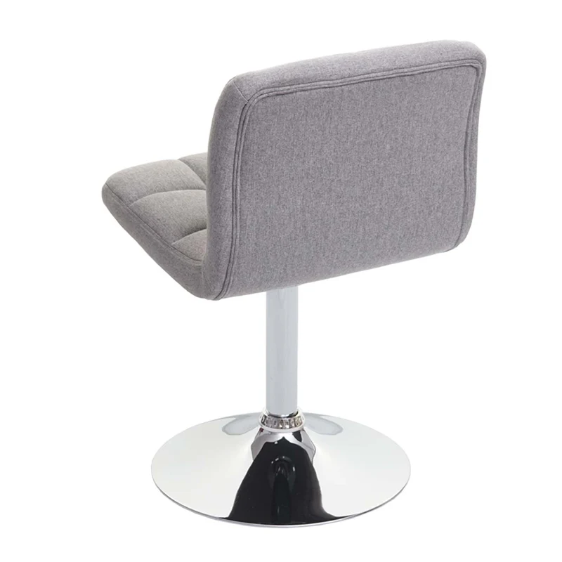 Chaise de salle à manger pivotante en tissu gris clair pieds chromé 04_0002298