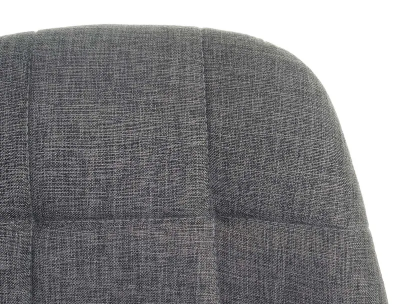 Chaise de salle à manger pivotante design rétro en tissu gris clair pieds chromé 04_0002194