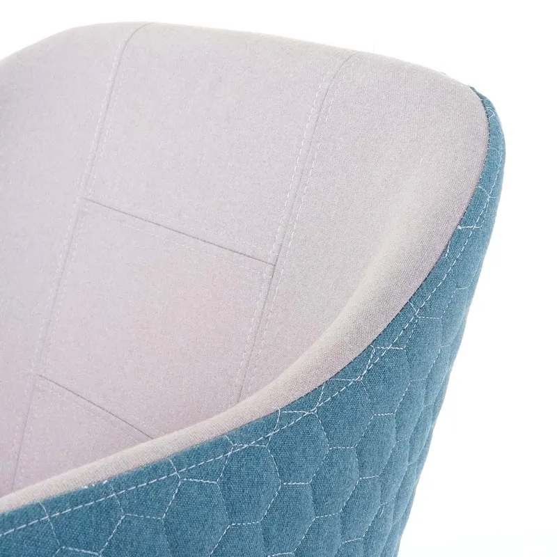 Chaise de salle à manger design rétro accoudoirs en tissu gris clair-turquoise pieds clairs 04_0002221