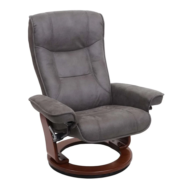 Fauteuil de relaxation TV avec repose-pieds en tissu capacité de charge 130 kg gris foncé couleur noyer 04_0003676