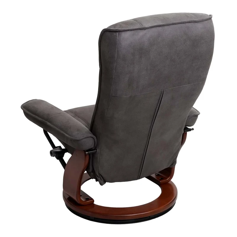 Fauteuil de relaxation TV avec repose-pieds en tissu capacité de charge 130 kg gris foncé couleur noyer 04_0003676