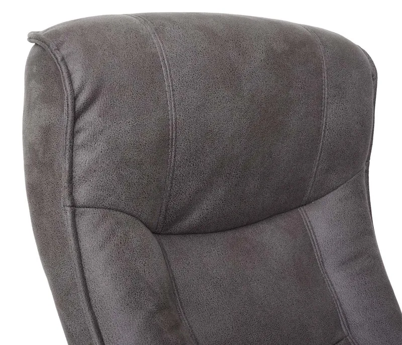 Fauteuil de relaxation TV avec repose-pieds en tissu capacité de charge 130 kg gris foncé couleur noyer 04_0003676