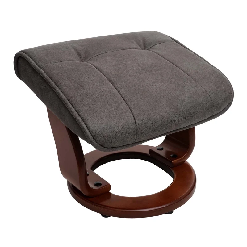 Fauteuil de relaxation TV avec repose-pieds en tissu capacité de charge 130 kg gris foncé couleur noyer 04_0003676