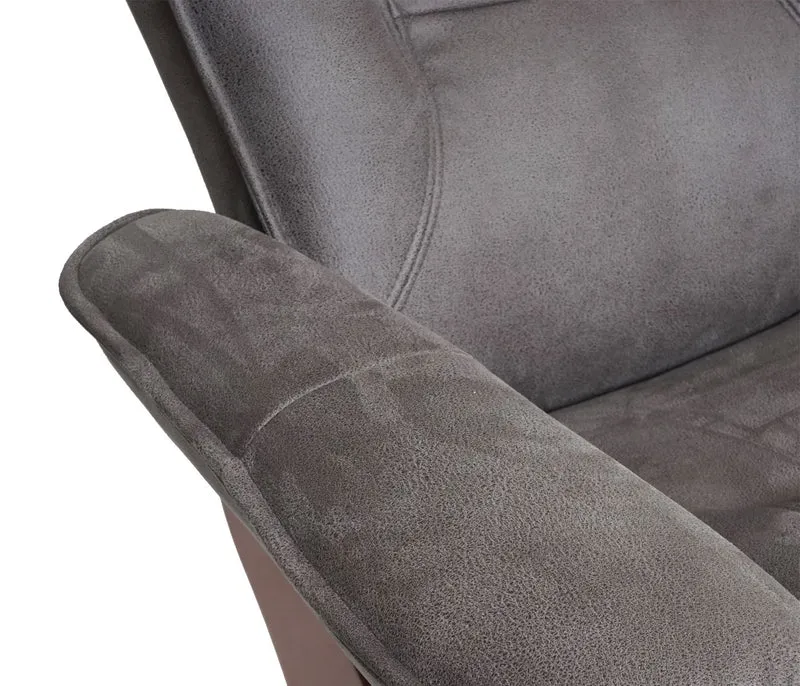 Fauteuil de relaxation TV avec repose-pieds en tissu capacité de charge 130 kg gris foncé couleur noyer 04_0003676