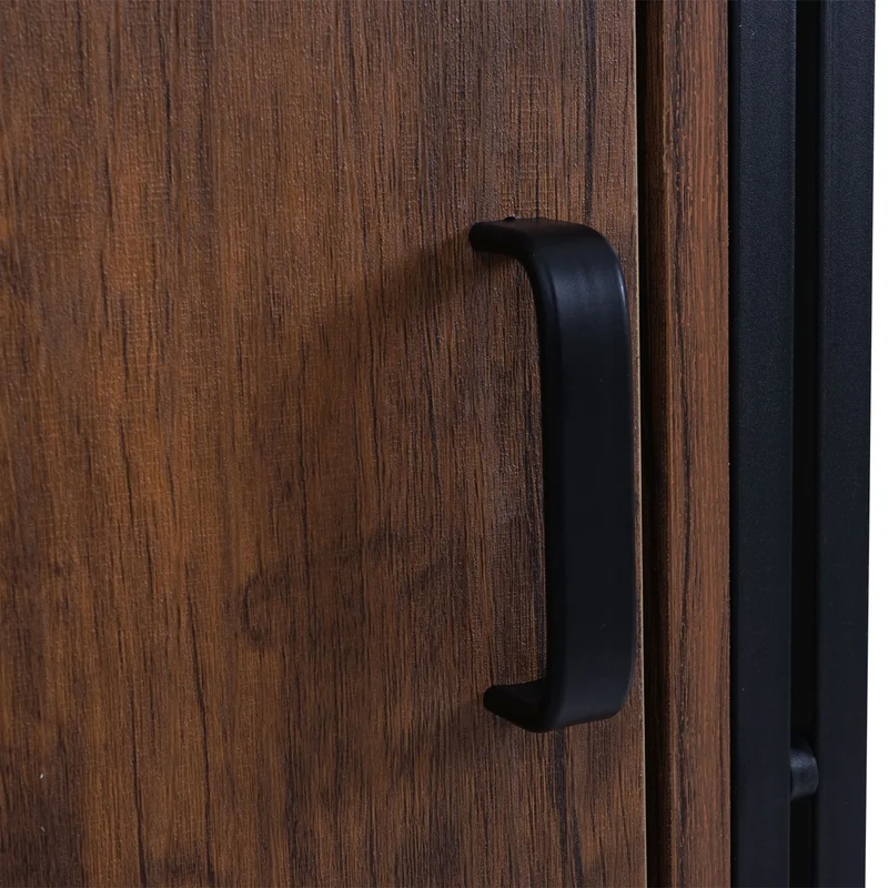 Étagère bibliothèque sur pied compartiment de rangement avec porte 165x55cm aspect chêne sauvage 04_0001278