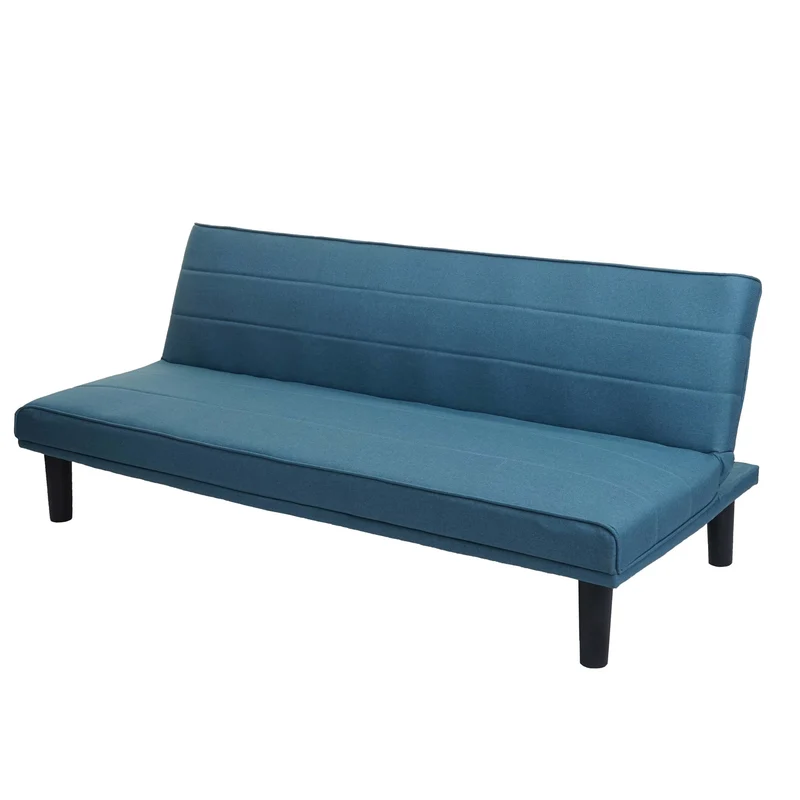 Canapé-lit d'invité convertible fonction couchage tissu bleu 04_0001619