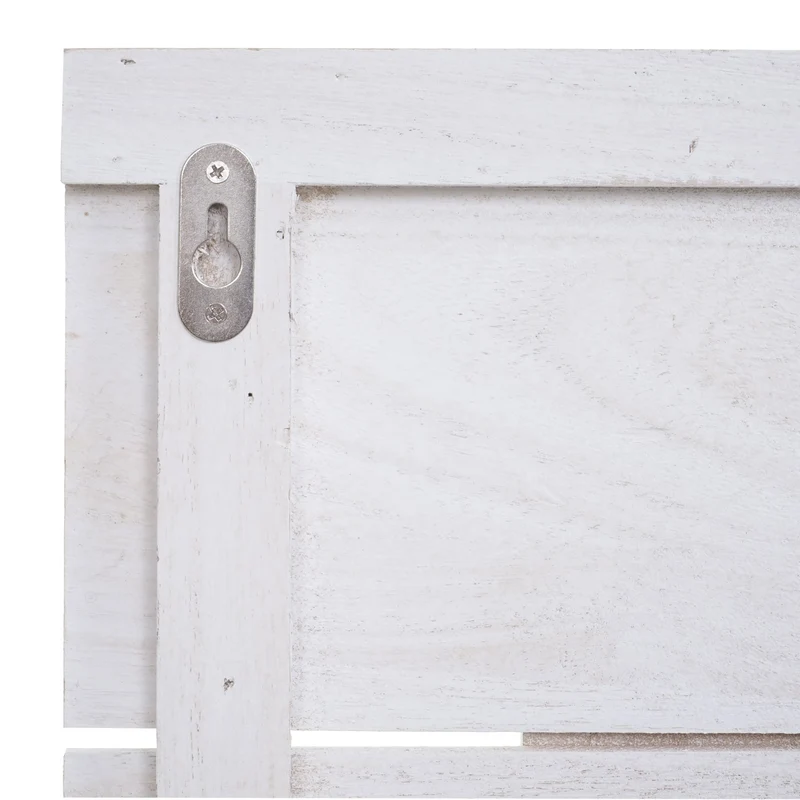 Porte-manteau mural Family panneau style vintage avec 8 crochets 60x90cm blanc vieilli 04_0001006