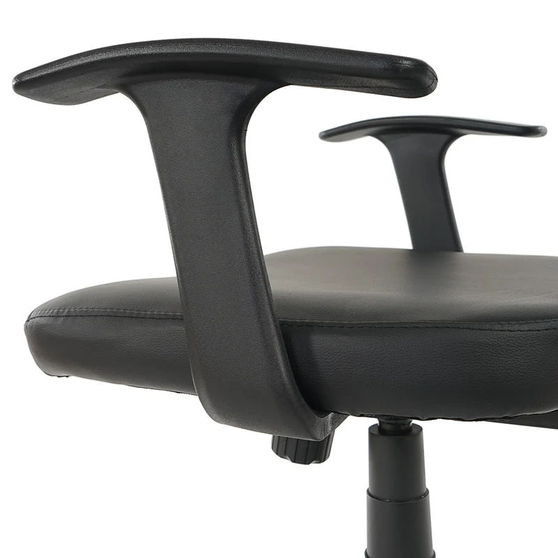 Fauteuil chaise de bureau sur roulettes pivotante en tissu mesh et synthétique noir avec accoudoirs 04_0001909