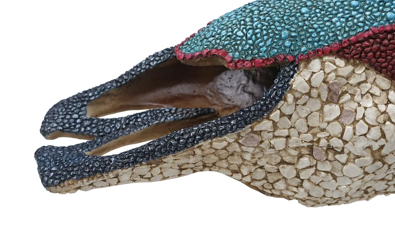 Déco crâne de vache tête de taureau trophée avec mosaïque polyrésine 51x50x25cm 04_0002820