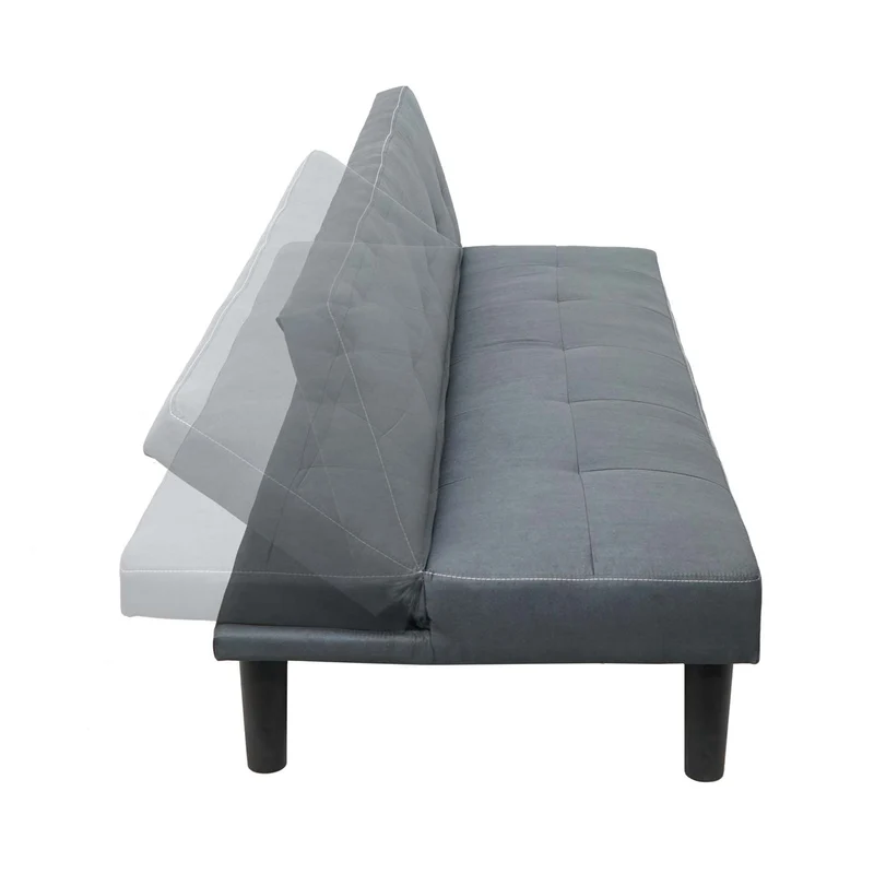 Canapé 3 places canapé-lit d'appoint pliant fonction de couchage 195cm tissu/textile gris 04_0004911