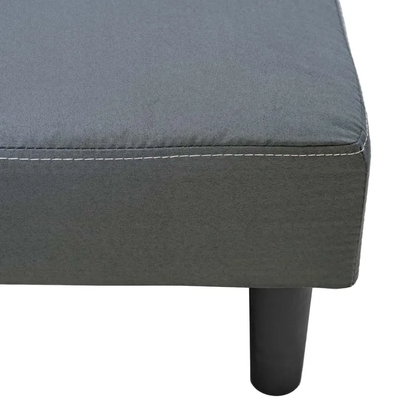 Canapé 3 places canapé-lit d'appoint pliant fonction de couchage 195cm tissu/textile gris 04_0004911