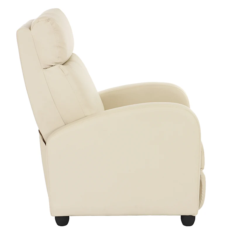 Fauteuil relax TV inclinable TV réglage du dossier et repose-pieds en synthétique crème 04_0002018