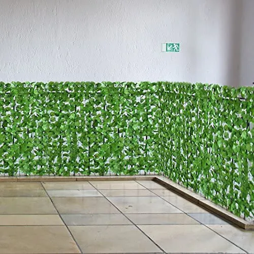 Brise-vue clôture haie artificielle pour balcon revêtement de protection contre le vent pour balcon et terrasse 300x150cm feuille brillante 04_0001089