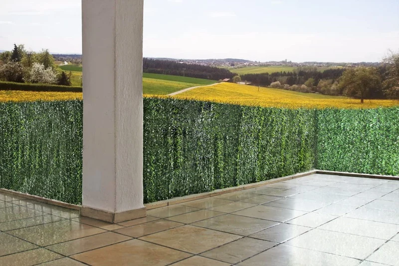 Brise-vue clôture haie artificielle pour balcon revêtement de protection contre le vent pour balcon et terrasse 300x100cm sapin vert 04_0001080