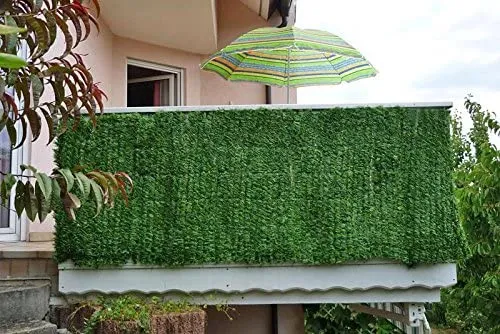 Brise-vue clôture haie artificielle pour balcon revêtement de protection contre le vent pour balcon et terrasse 300x100cm sapin vert 04_0001080