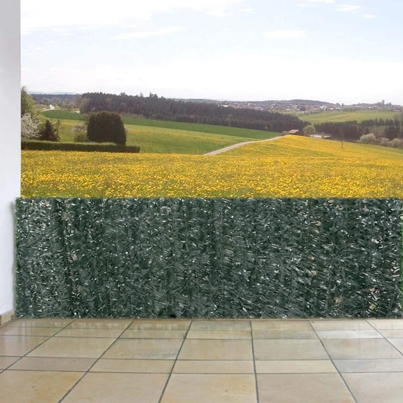 Brise-vue clôture haie artificielle pour balcon revêtement de protection contre le vent pour balcon et terrasse 300x150cm sapin sombre 04_0001073
