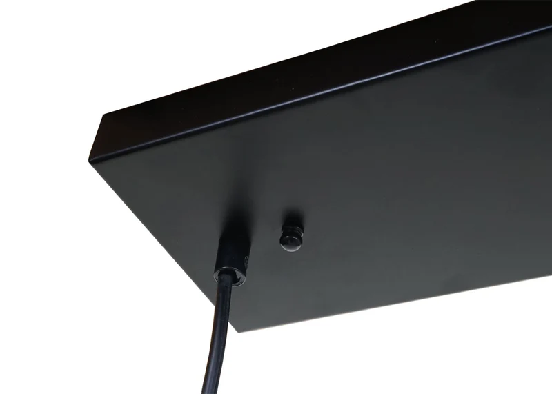 Lampe suspension suspendue design industriel en bois massif noir 3 abat-jours 04_0003602