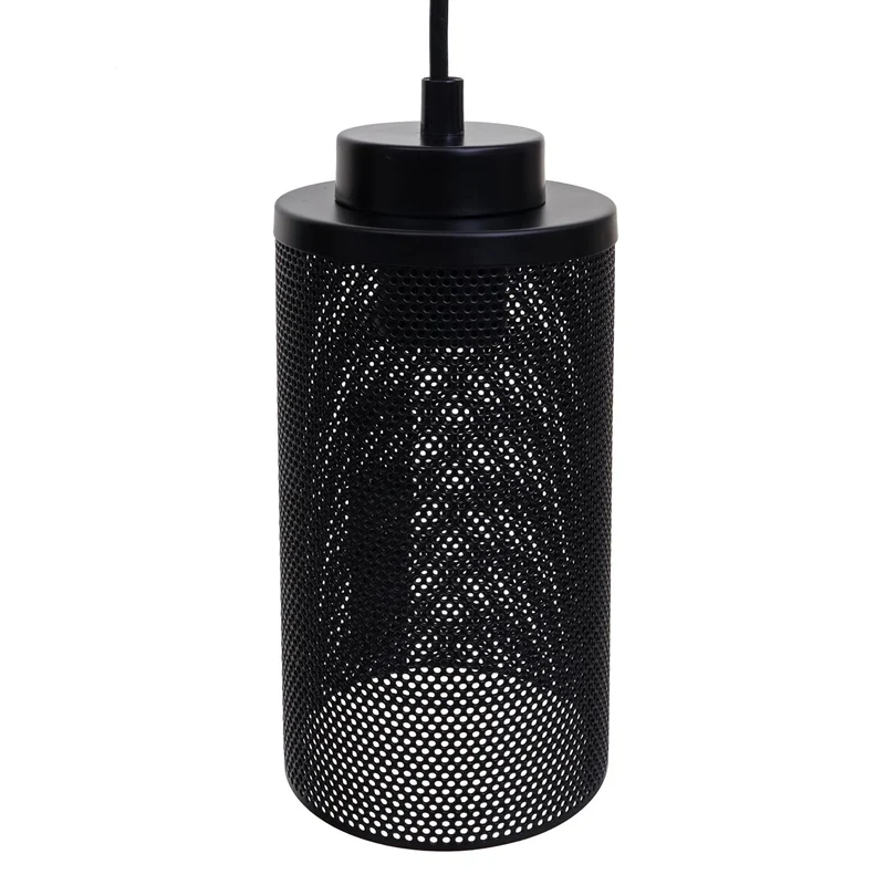 Lampe suspension suspendue design industriel en bois massif noir 3 abat-jours 04_0003602
