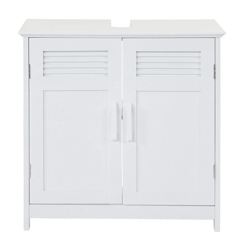Meuble vasque meuble de salle de bain avec portes et étagère 60x60x30cm blanc 04_0001488