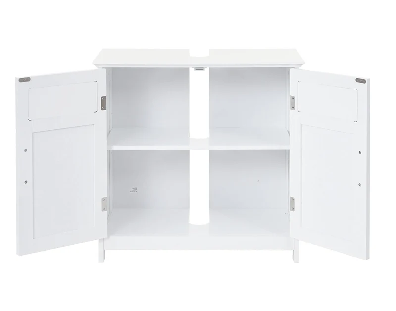 Meuble vasque meuble de salle de bain avec portes et étagère 60x60x30cm blanc 04_0001488