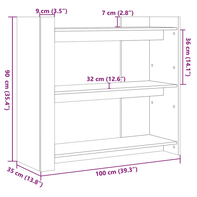 Table console d'entrée fonctionnel et stylé avec étagères 100 x 35 x 90 cm bois d'ingénierie gris DEC032205