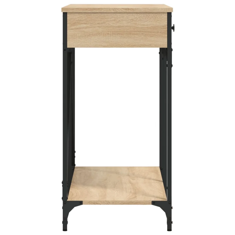 Table console d'entrée fonctionnel et stylé avec tiroirs 100 x 39 x 78,5 cm bois d'ingénierie et métal DEC031919
