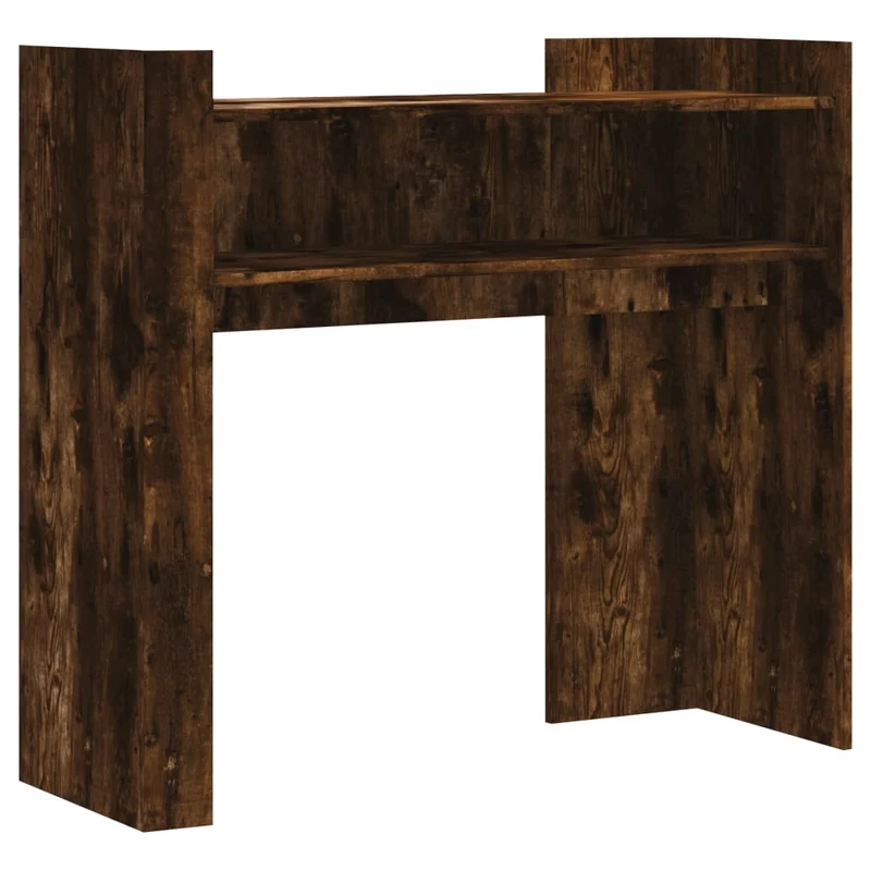 Table console d'entrée fonctionnel et stylé avec compartiment 100 x 35 x 90 cm bois d'ingénierie marron DEC031772