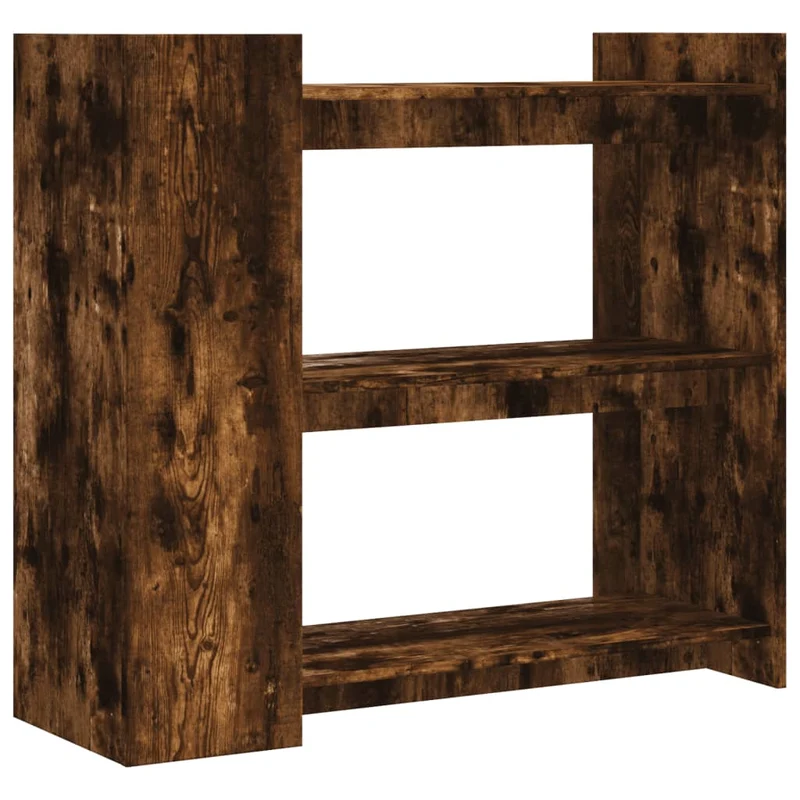 Table console d'entrée fonctionnel et stylé avec étagères 100 x 35 x 90 cm bois d'ingénierie marron DEC031771