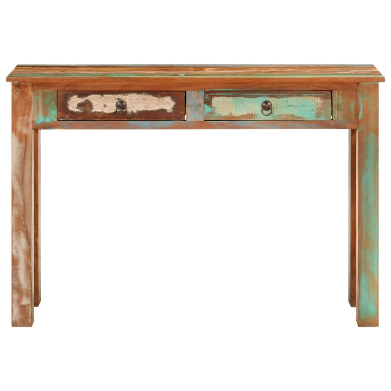 Table console d'entrée fonctionnel et stylé avec tiroirs 110 x 30 x 75 cm bois massif de récupération DEC031511