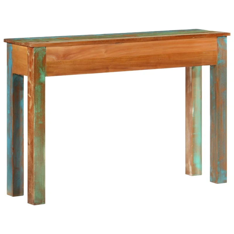 Table console d'entrée fonctionnel et stylé avec tiroirs 110 x 30 x 75 cm bois massif de récupération DEC031511