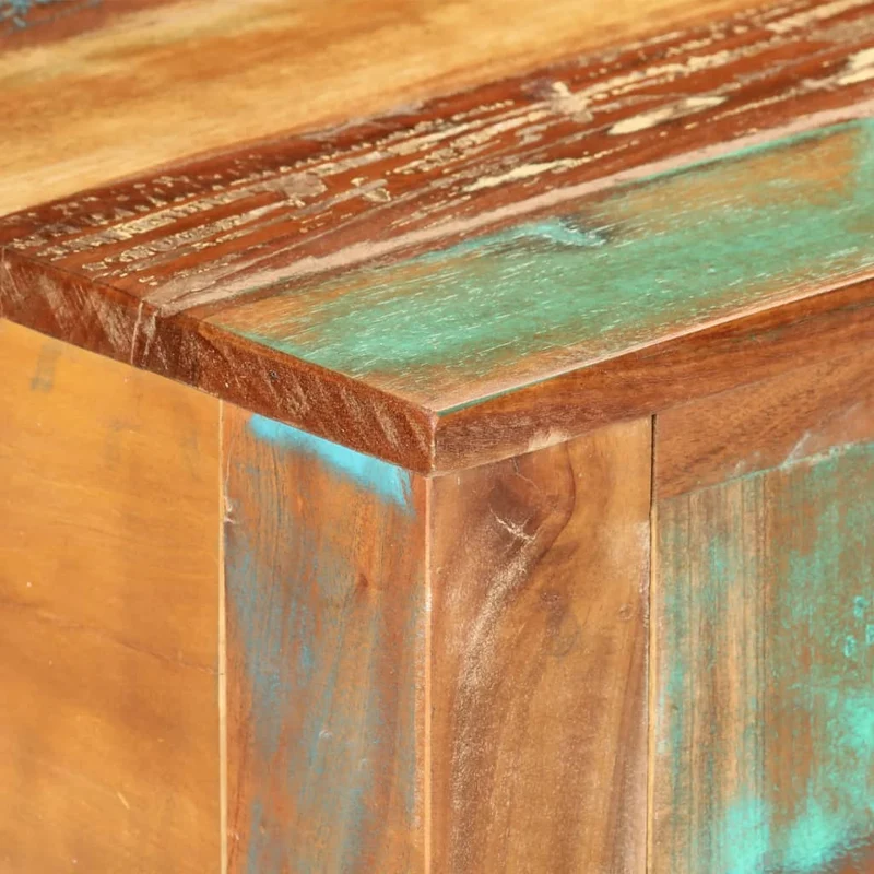 Table console d'entrée fonctionnel et stylé avec tiroirs 110 x 30 x 75 cm bois massif de récupération DEC031511