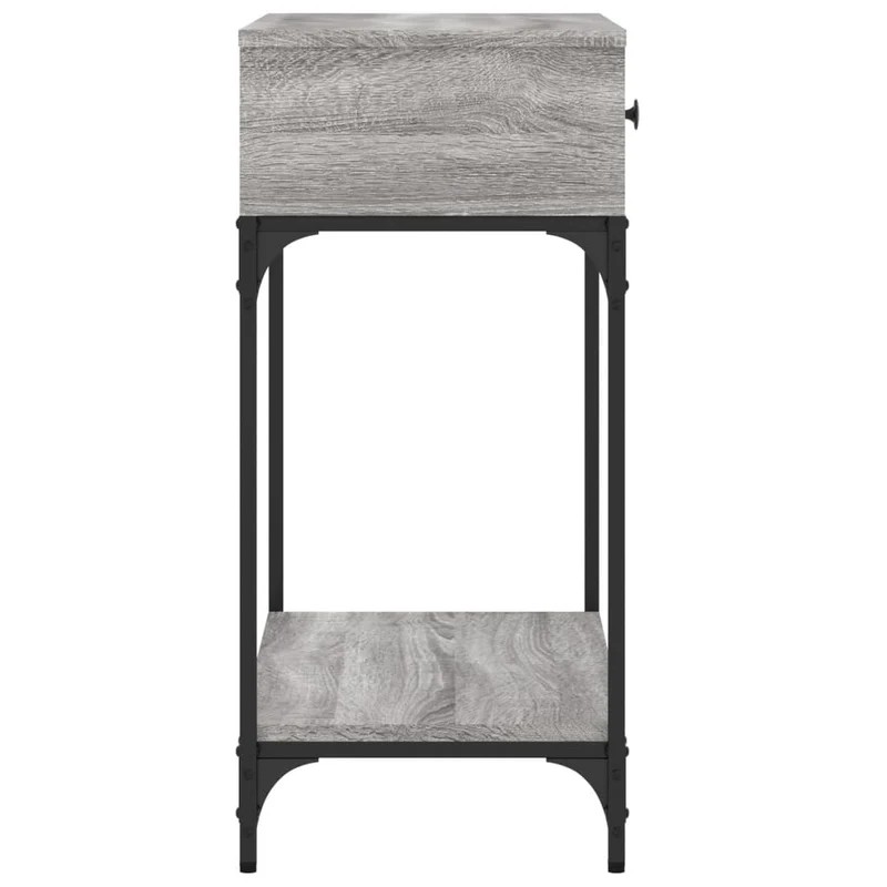 Table console d'entrée fonctionnel et stylé avec tiroirs 75 x 34,5 x 75 cm bois d'ingénierie gris et métal DEC032242