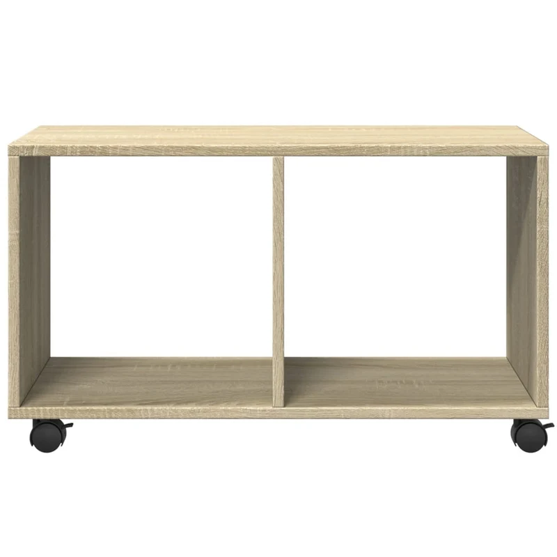 Table console d'entrée fonctionnel et stylé sur roulettes 72 x 33 x 42,5cm bois d’ingénierie couleur chêne DEC031387